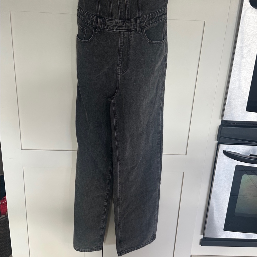 Pretty Little Thing Bandeau Denim Jumpsuit - Picture 5 of 14
